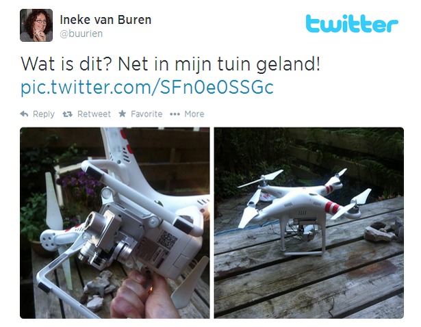 Drones geland in tuin Groningen