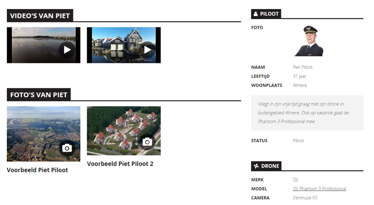 Nieuw op DRONES.nl: pilotenpagina's Nieuw op DRONES.nl: pilotenpagina's