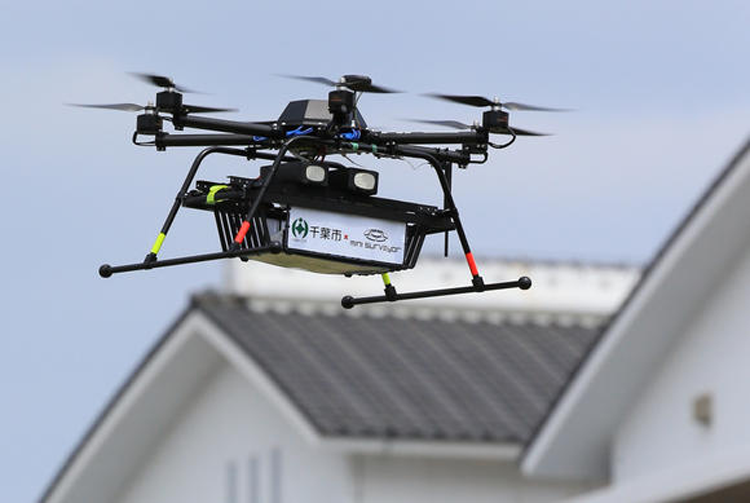 Japan start test met bezorgdrones boven woonwijken in Chiba Japan start test met bezorgdrones boven woonwijken in Chiba