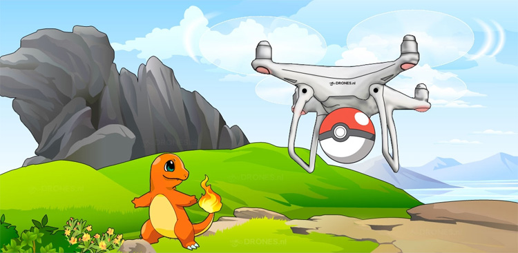 DJI Inspire 1 Pokédrone helpt bij populaire Pokémon Go app DJI Inspire 1 Pokédrone helpt bij populaire Pokémon Go app