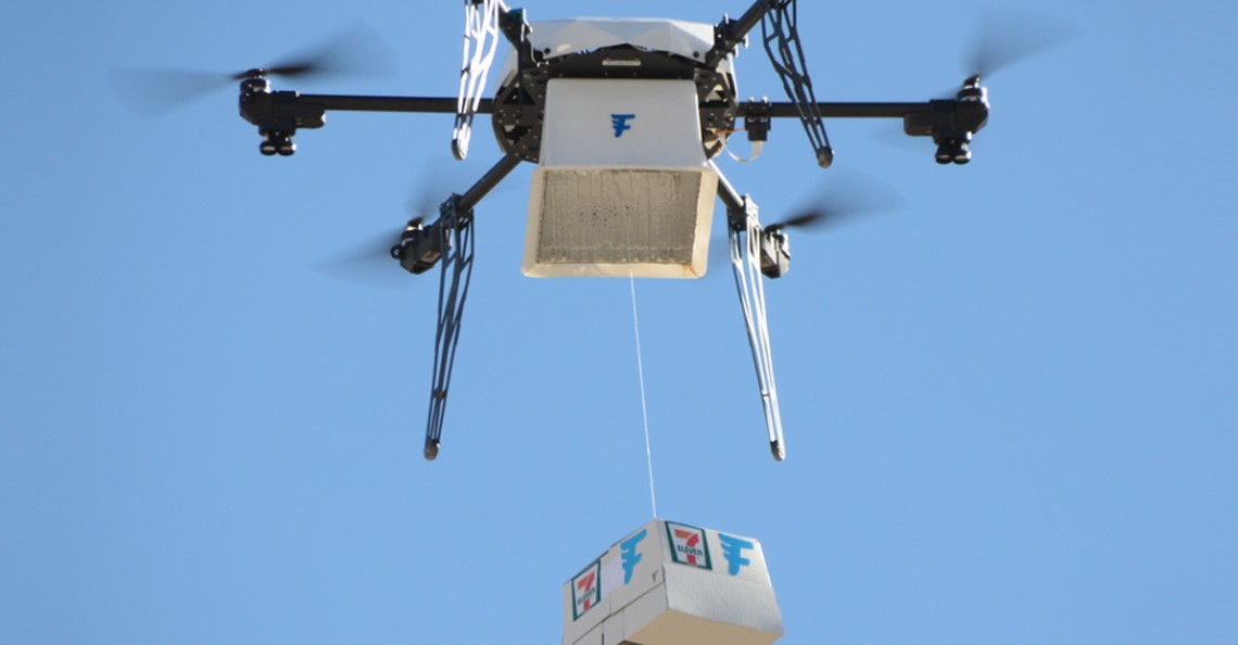 Flirtey drone bezorgt boodschappen 7-Eleven Flirtey drone bezorgt boodschappen 7-Eleven